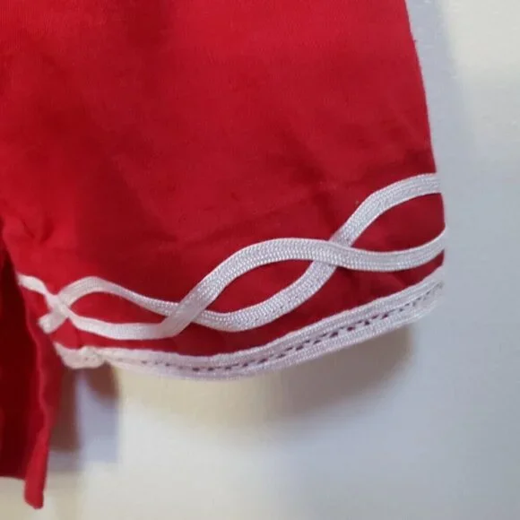 Talbots 100% Linen Red and White Embroidered Tunic Women's Sz S - Picture 3 of 5